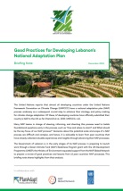 Good Practices for Developing Lebanon’s National Adaptation Plan